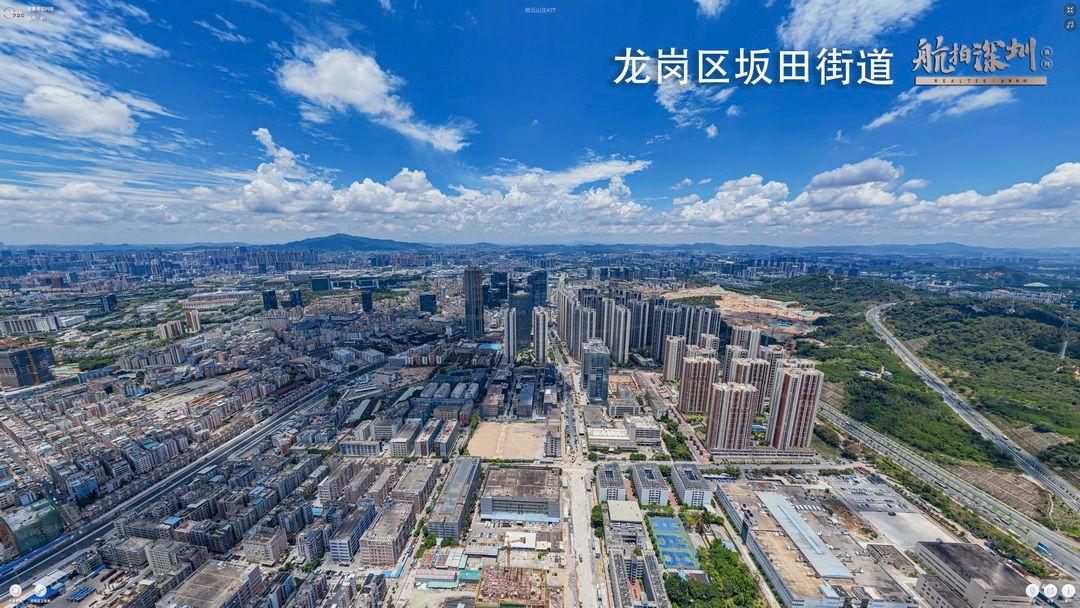 航拍龙岗区坂田街道龙岗共11街道之一