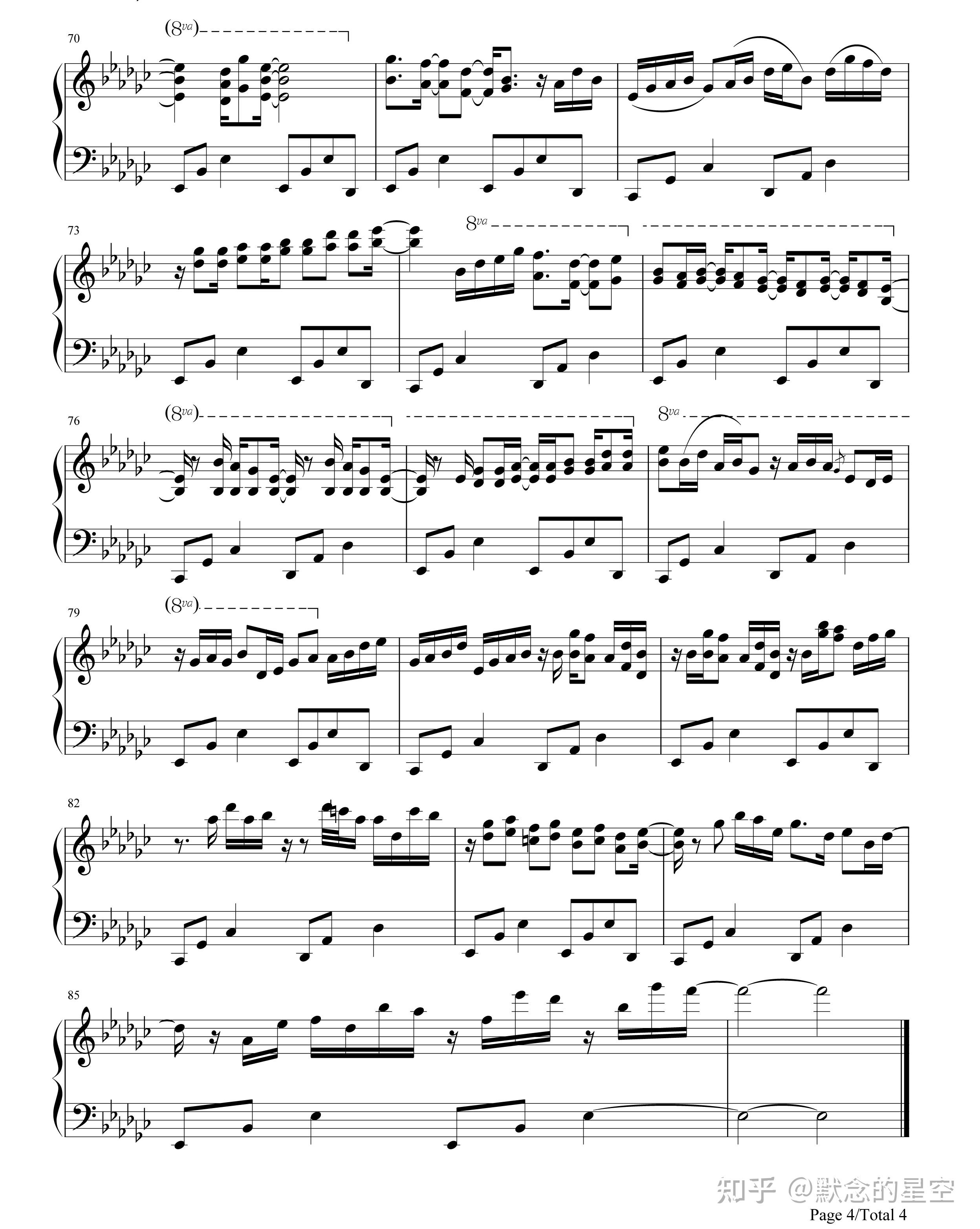 钢琴谱双手简谱双版本西村由纪江镜花水月