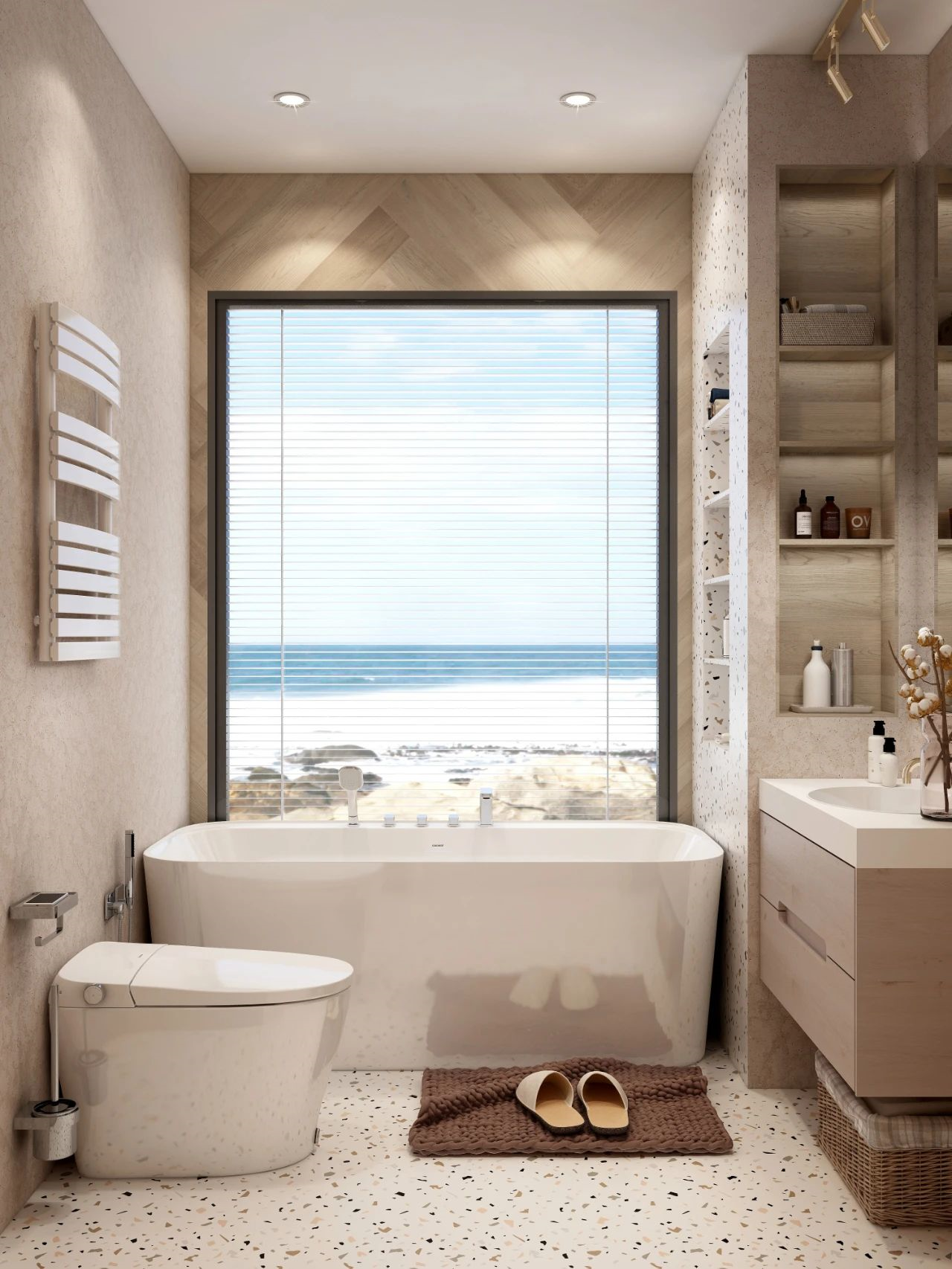 温柔治愈の浴室|落地窗搭配超大浴室好看哭 - 知乎