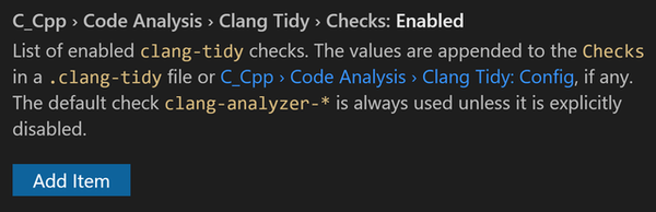 Visual Studio Code C clang tidy 