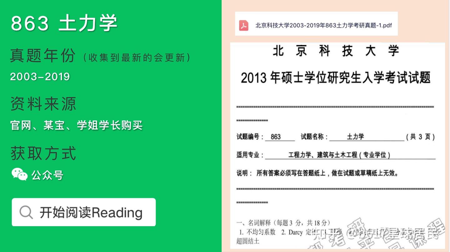 北京科技大学考研历年专业课真题汇总 - 知乎