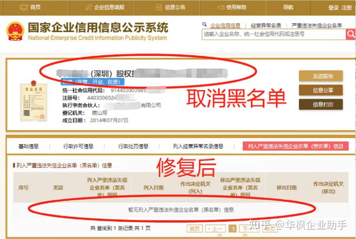 那麼企業的失信行為能修復嗎?修復之後還能被看到嗎?