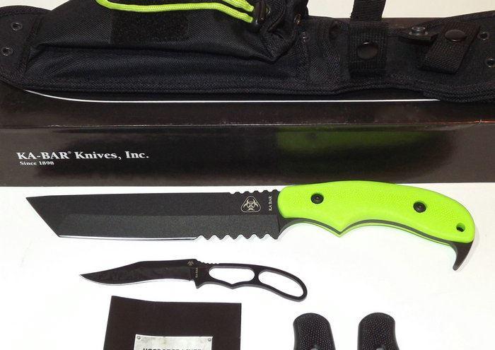 美国卡巴5700荧光绿柄僵尸杀手战术直刀