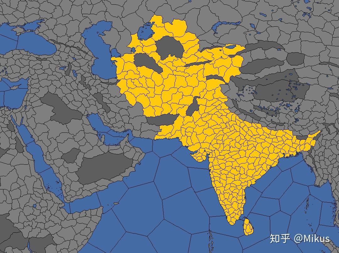 贾汗杰尔去世时的东帖木儿帝国版图由于贾汗杰尔的哥哥和几个成年儿子