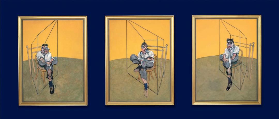 《弗洛伊肖像习作三联画》法兰西斯·培根绘画198 x147