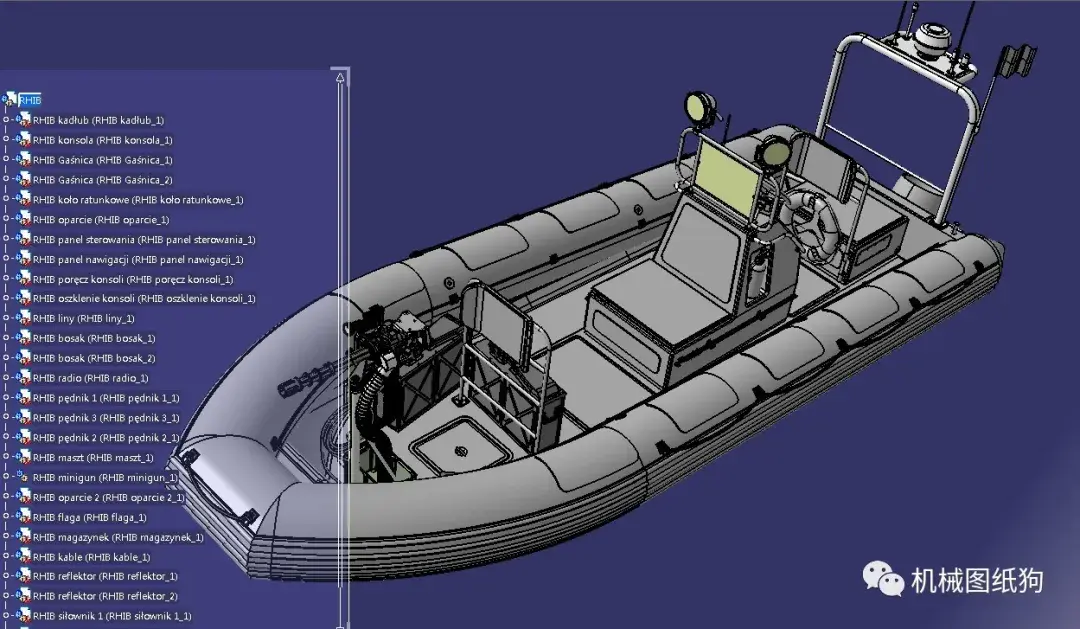 海洋船舶rhib特戰船艇模型3d圖紙stp格式