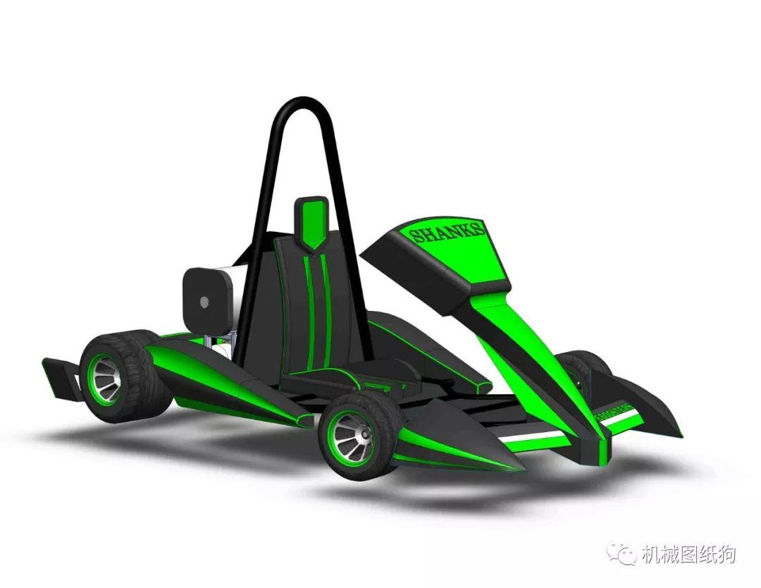 卡丁赛车electricgokart电动卡丁车简易模型3d图纸igs格式