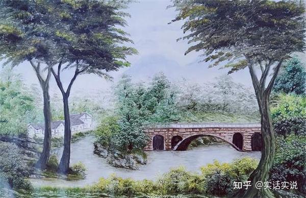 激安本物 油絵 朝の情景 上條真三留 置物