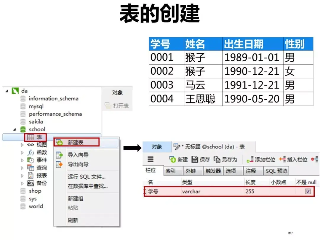 如何创建数据库中的学生表并设置系别字段？  第1张