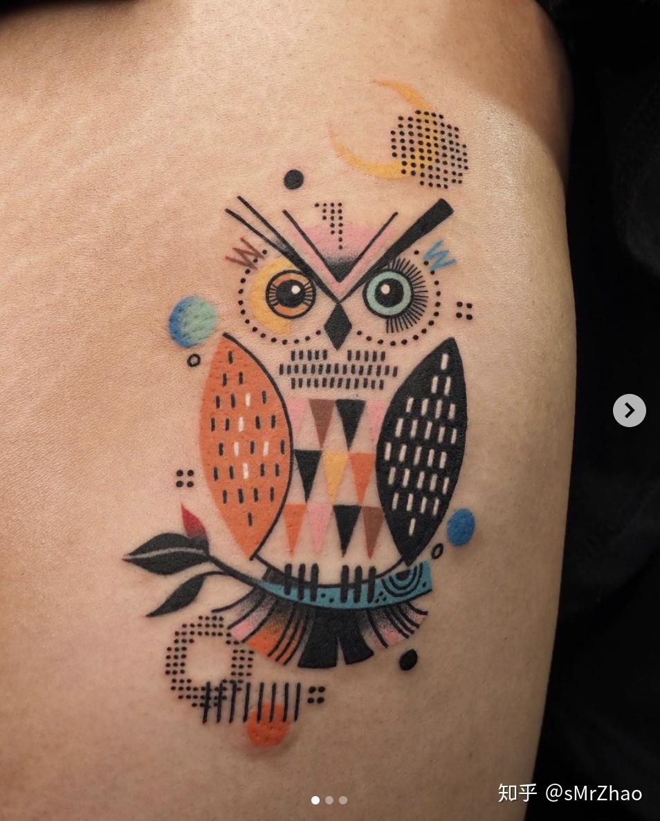 smrzhao纹身推荐第231期彩色几何抽象触控粗点刺饱和彩色图