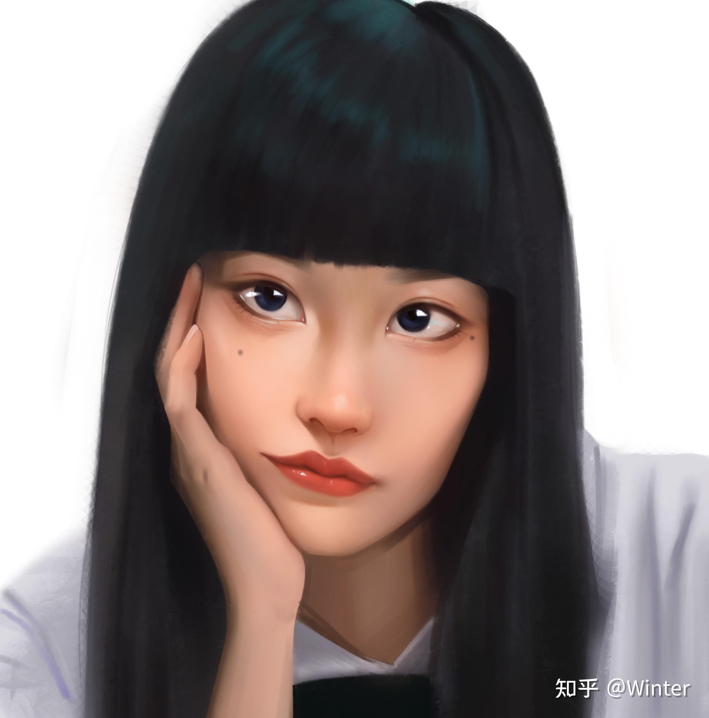 厚涂教程禁忌女孩kitty头像绘画分解图