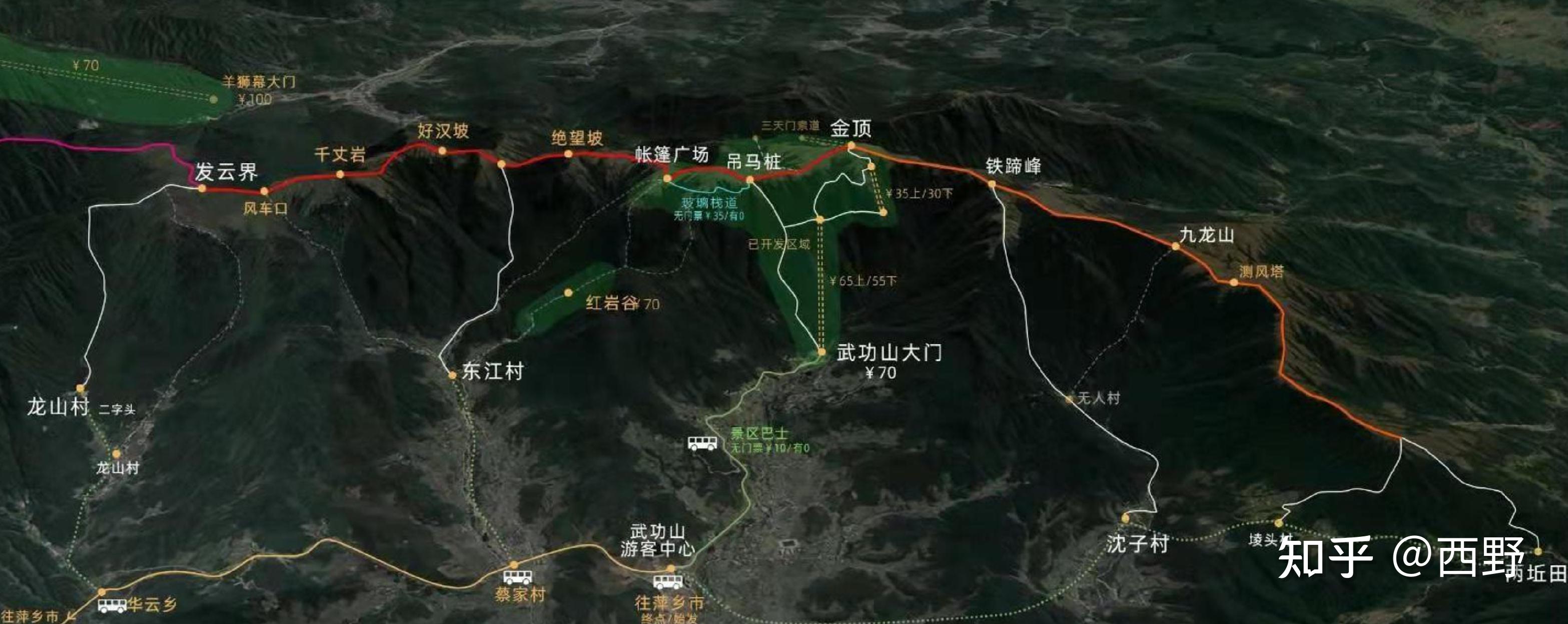 武功山上山路线地图图片