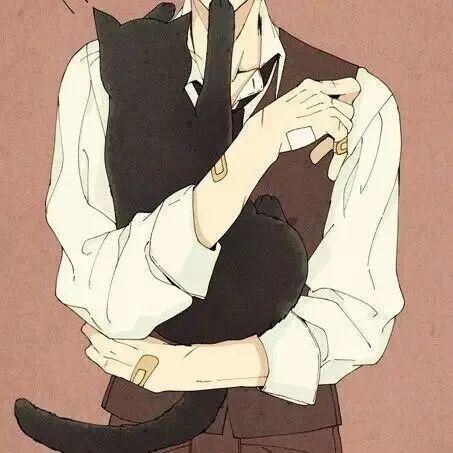 有没有男生抱着猫的头像呀