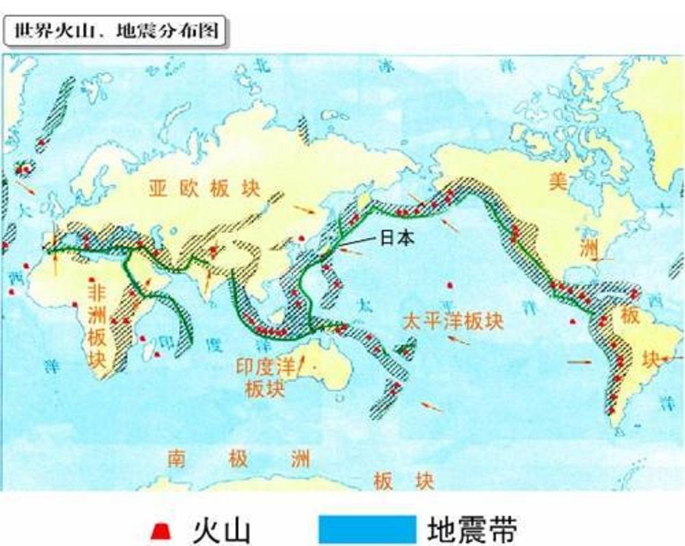 太平洋地震带几乎集中了全世界80%以上的浅源地震,和全部的中源,深源