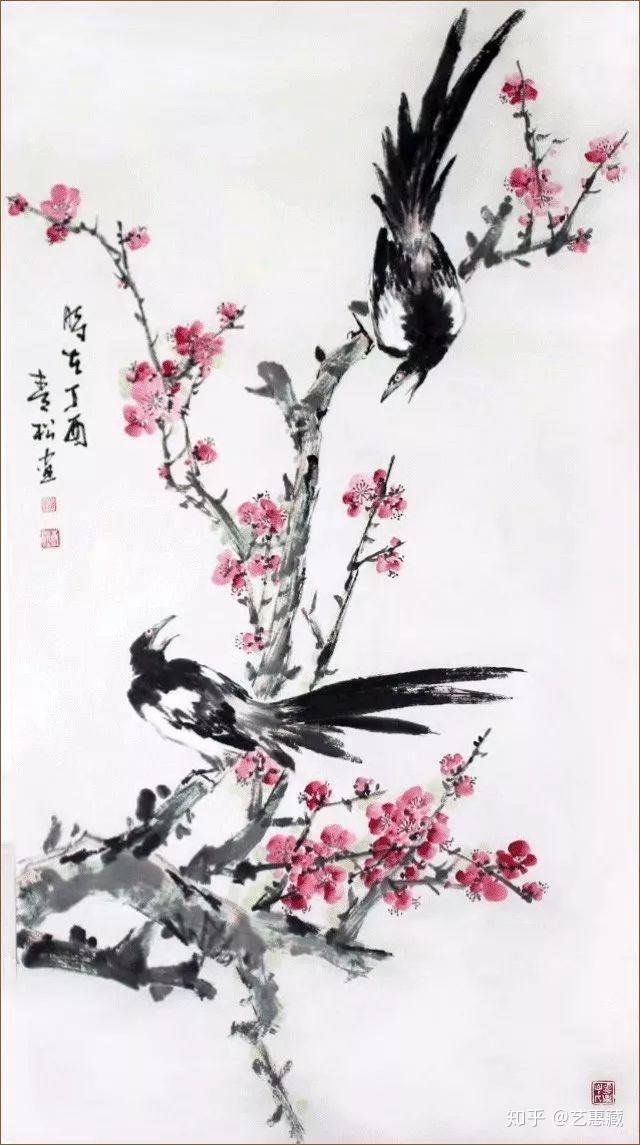 艺惠藏蒲青松实力派花鸟画名家花木悠然舞鸟禽自在鸣