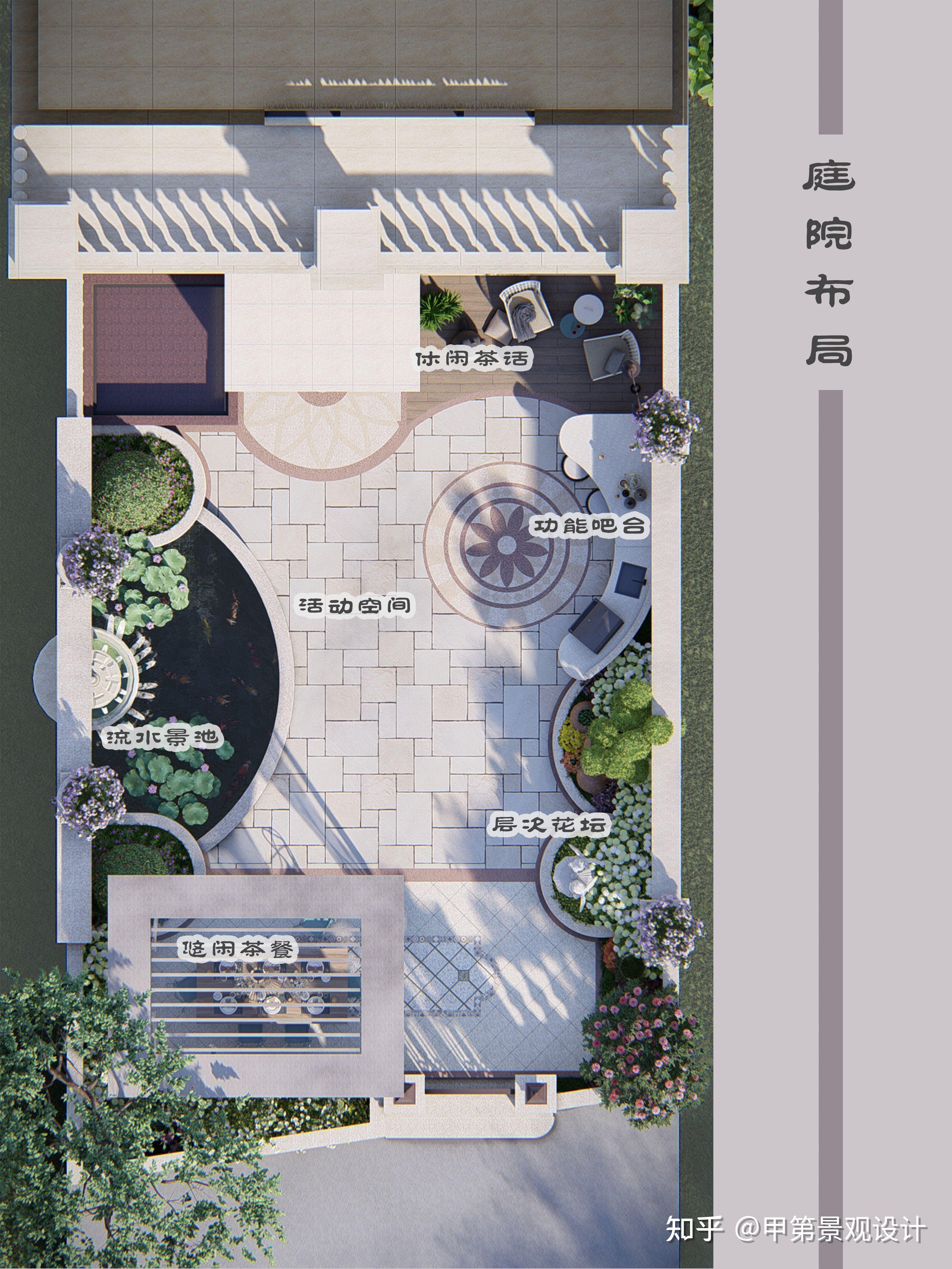 100平的典雅欧式庭院设计,充满了理性主意色彩.有梦想的花园