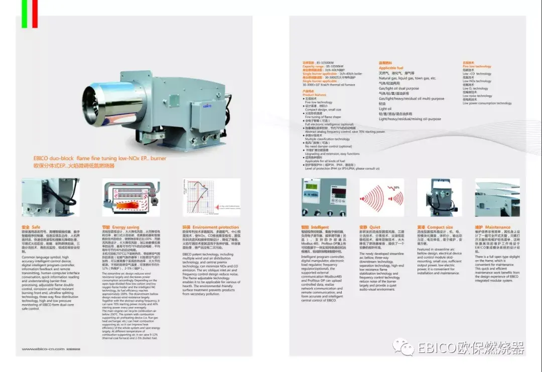 火焰微调低氮燃烧器ebico欧保一体式es.低氮燃烧器ebico欧保一体式es.