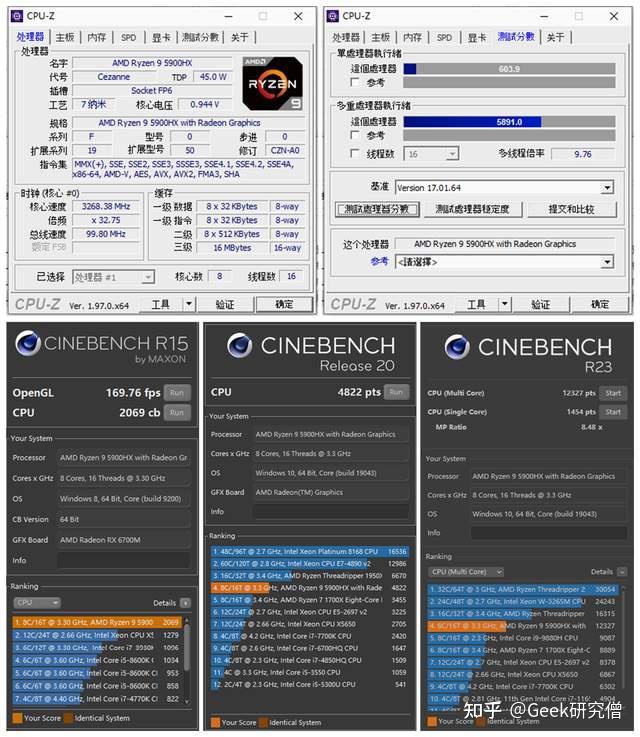 二,微星幻影 15 所搭载的 5900hx   rx 6700m 表现到底如何?