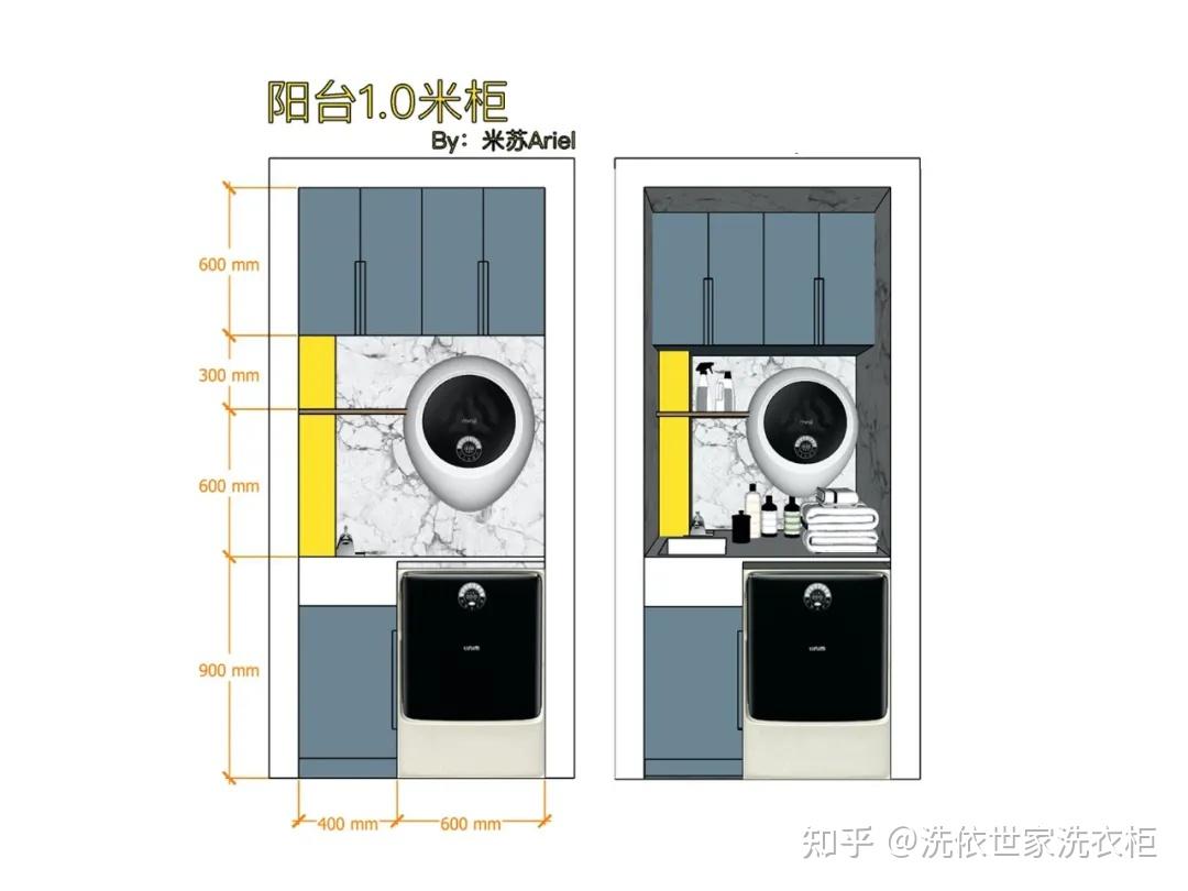 02常见尺寸阳台洗衣柜布局