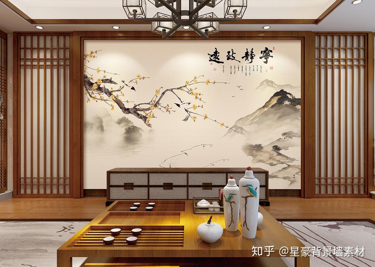 2019年的爆款中式电视背景墙每一款都能装修出家的韵味