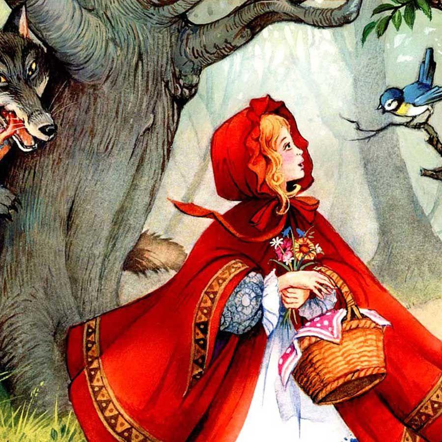 恐怖和黑暗的"黑童话",比如,每个人都耳熟能详的故事《小红帽》里原本