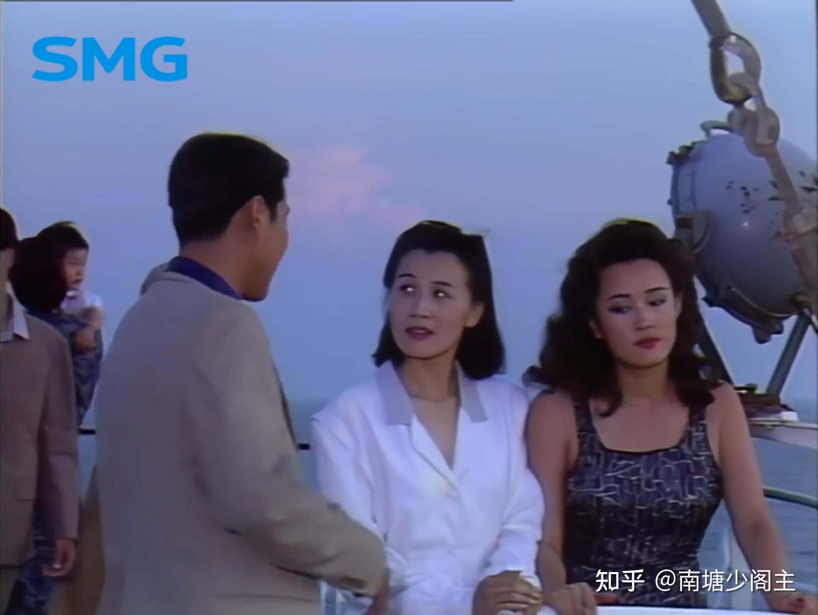 1990年电视剧《围城》剧照:方鸿渐,苏文纨,鲍小姐苏文纨在鲍小姐下船