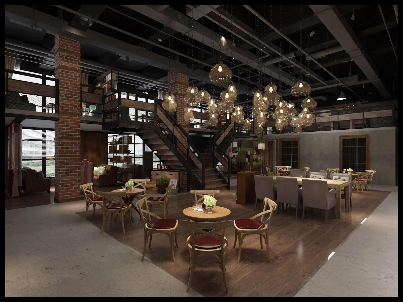 浅谈荆州餐饮店行业装修设计发展趋势工业风格