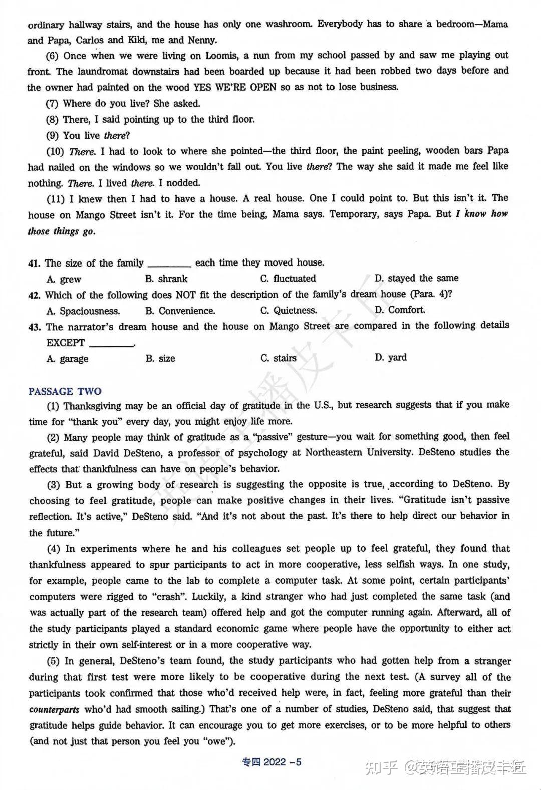 专四|2022年英语专业四级（专四）真题试卷+答案解析（电子版pdf） - 知乎