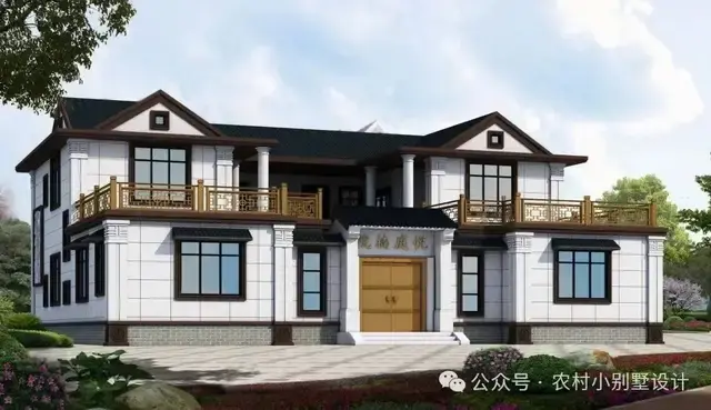 48款二层中式合院别墅,二层新中式四合院农村自建房别墅设计图 - 知乎