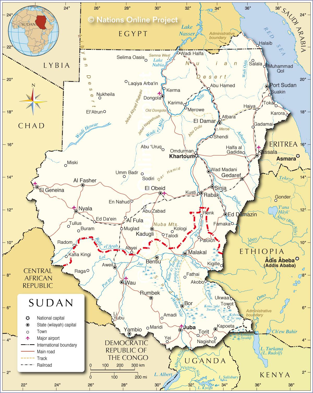 南苏丹地图位置图片