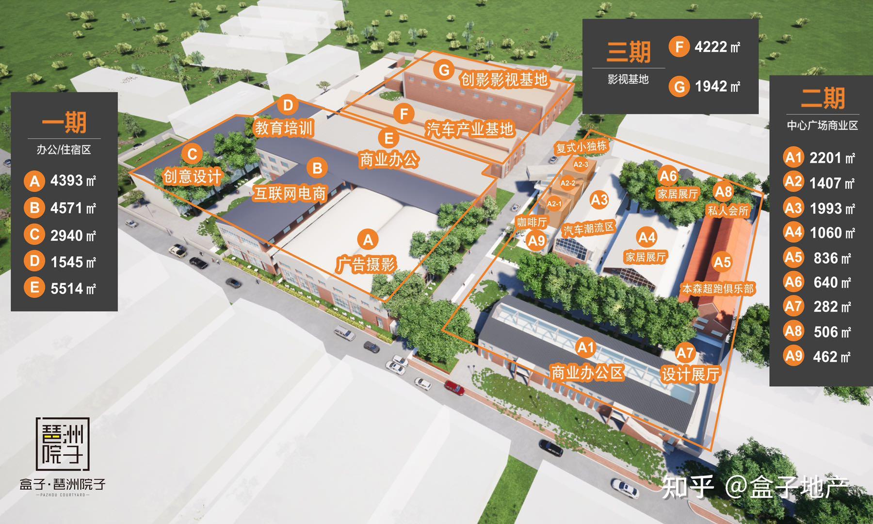园区平面图盒子·琶洲院子创意园,园区总占地面积5万平,目标打造成为