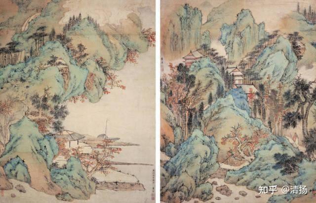 董源 山水画 擬董源山水図 - 観峰館