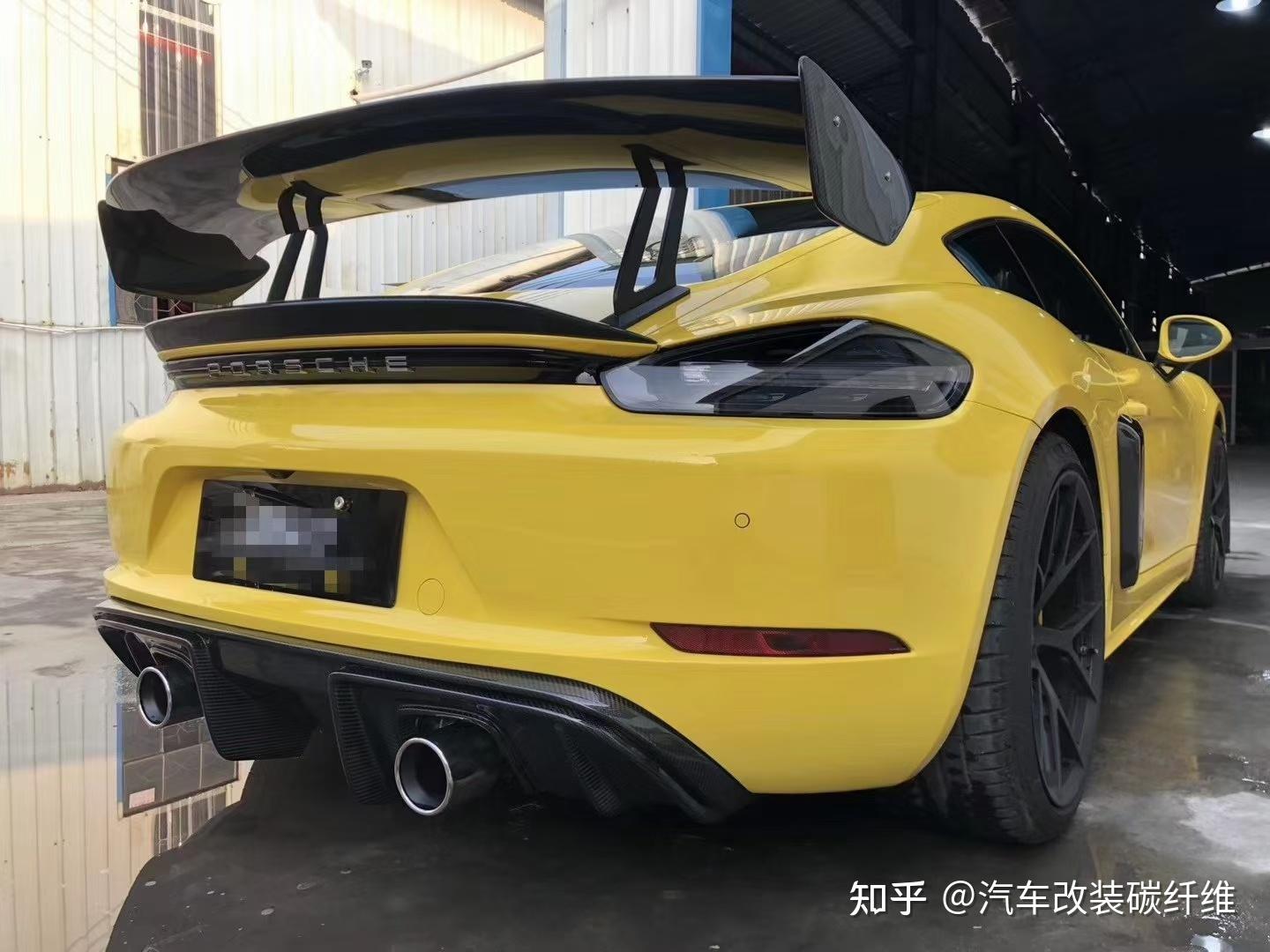 保时捷718改装gt4大包围前杠前唇碳纤维后唇尾翼风口压尾翼排气