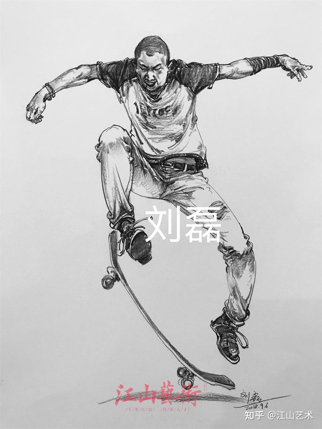 直播教学广州江山画室联考方向速写示范刘磊