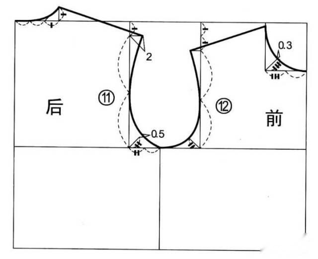 女士上衣原型制版图图片