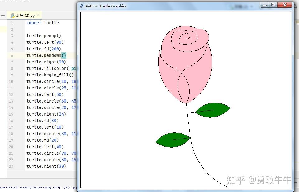 python画四瓣花代码图片