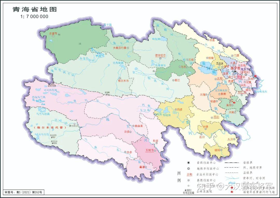 青海省和8个地级市州2023年版高清行政地图 - 知乎