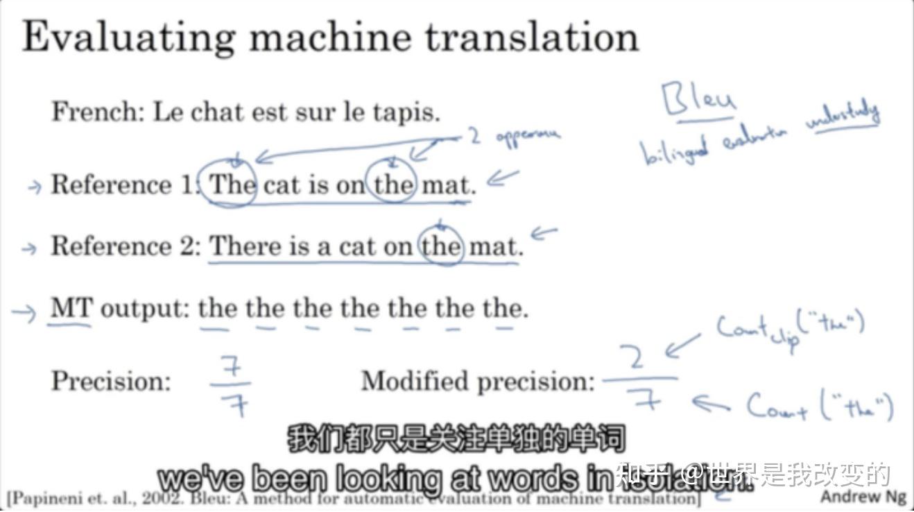 metric评价指标-机器翻译指标之bleu