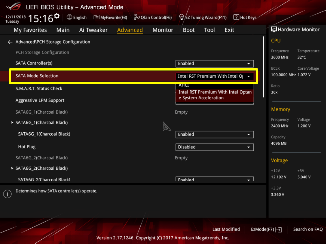 Pch storage configuration как найти в биосе gigabyte