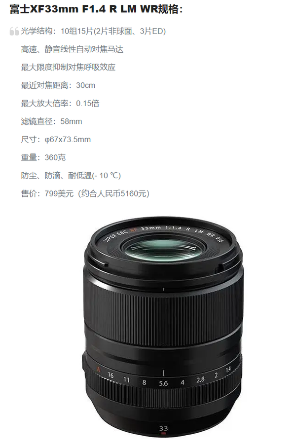 如何看待富士新发布的XF23mm F1.4 和XF33mm F1.4？ - 每天吃火锅的回答