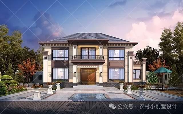 16米面宽四开间二层新中式农村自建房别墅,45套二层新中式别墅 - 知乎