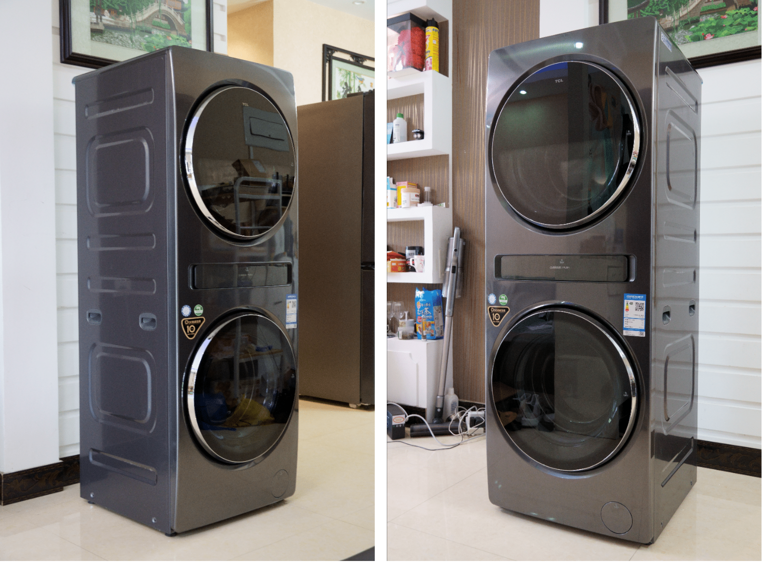 tcl双子舱q10复式分区洗衣机 细节与技术