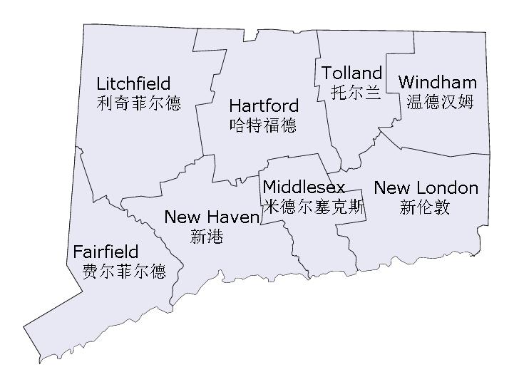 康涅狄格州位置图片