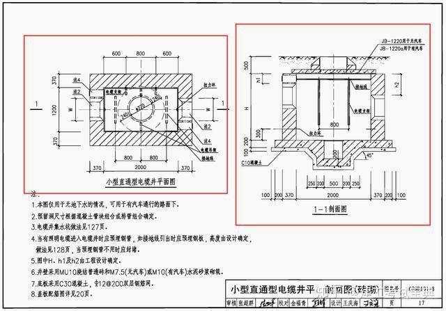 三通电力井施工图图片