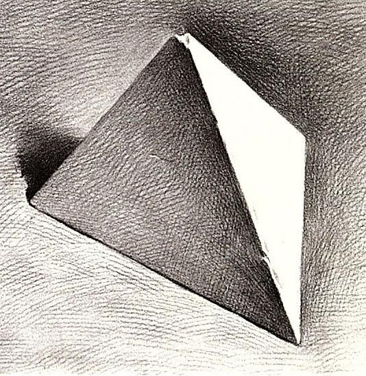 三角形多面体素描图片