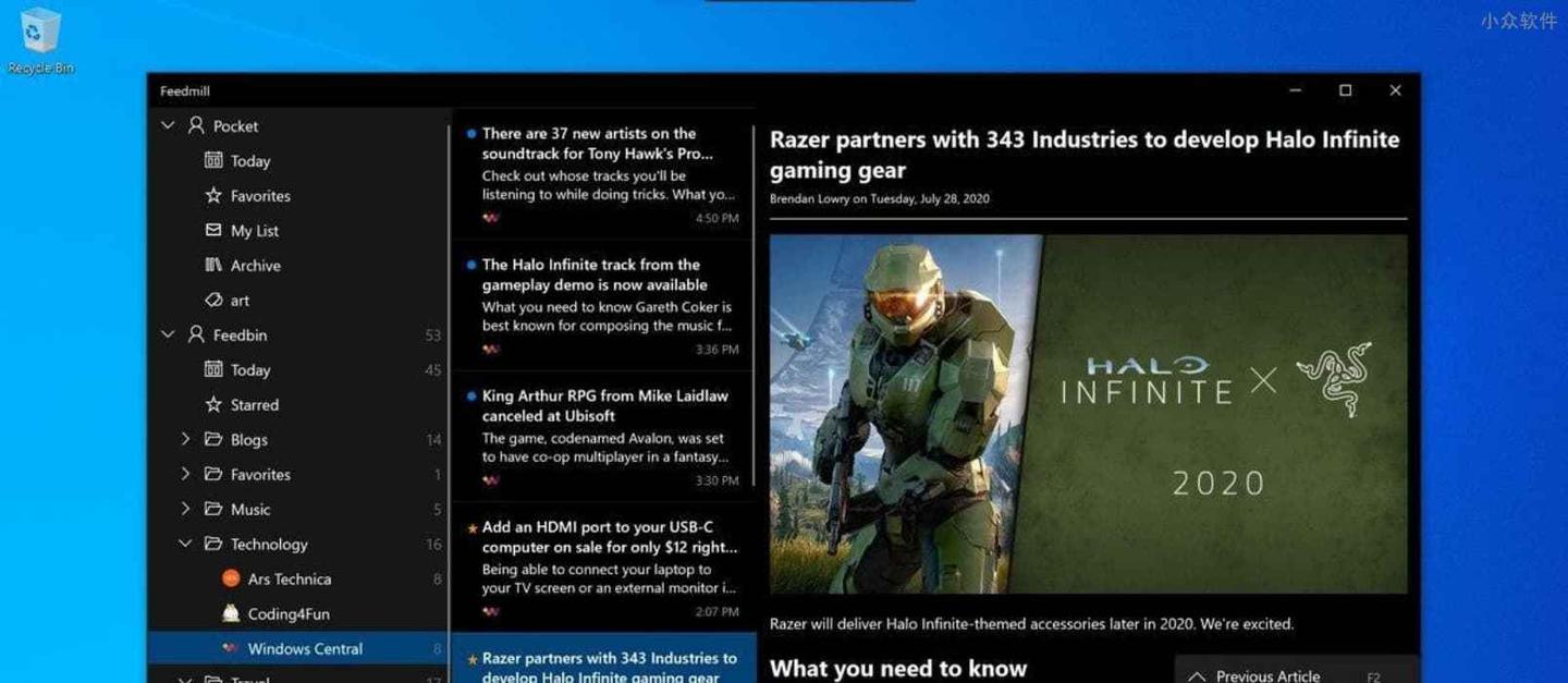 feedmill – 可与instapaper pocket pinboard 同步的 rss阅读器