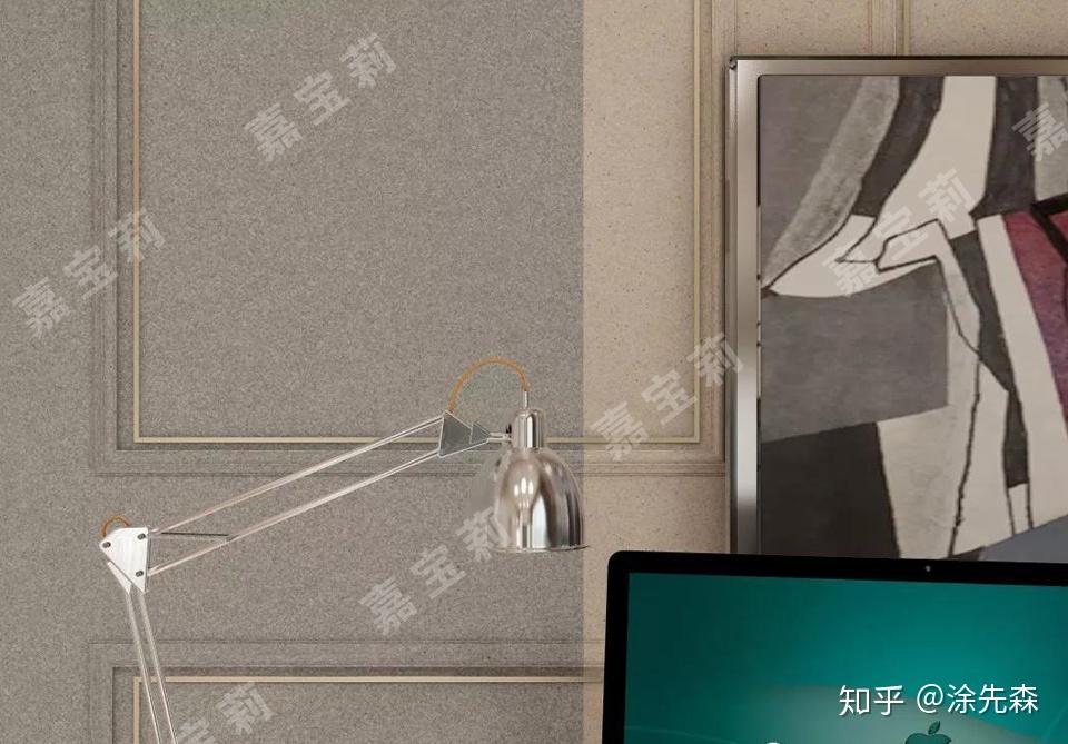 格莉翠丝与法式石膏线的碰撞在浅色调的格莉翠丝映衬下,精致的布艺泛