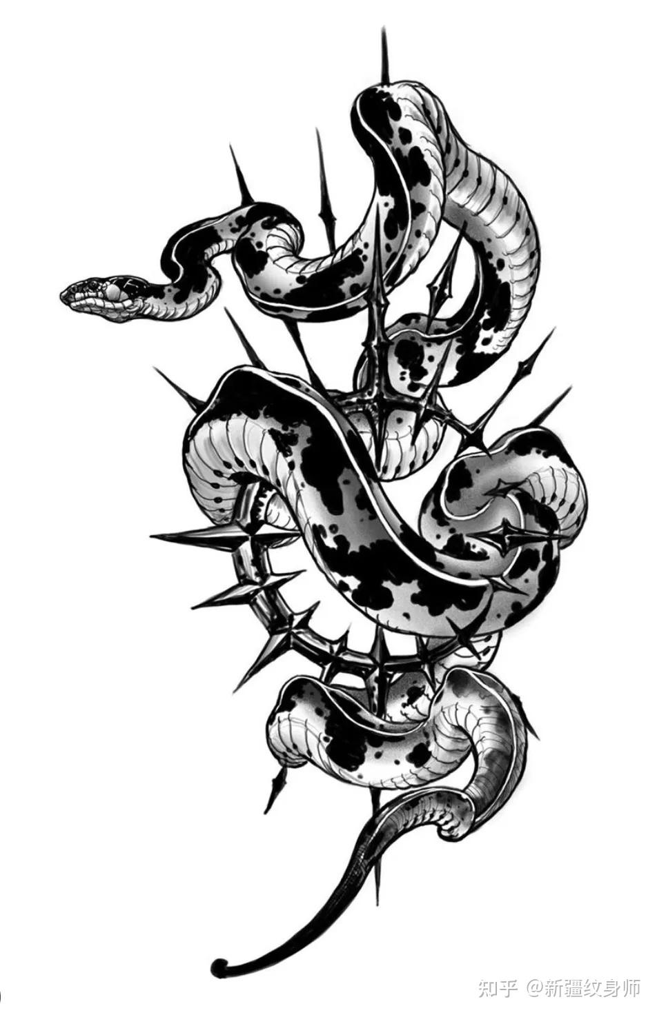 暗黑欧美风格纹身