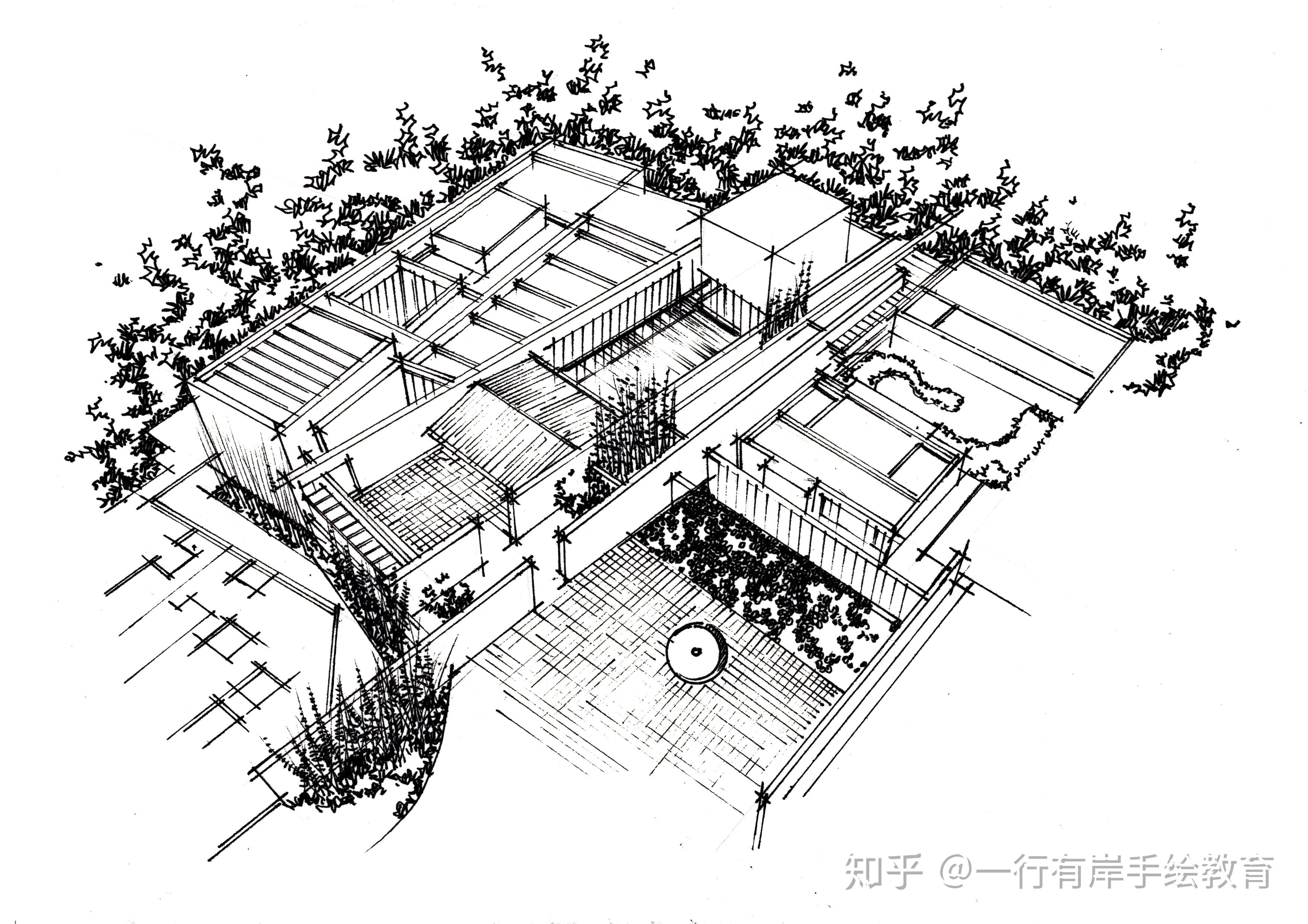 一行有岸建築設計手繪表現