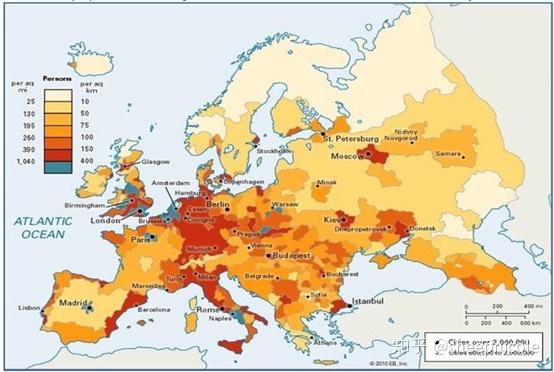 大洲和国家尺度上人口密度案例分析